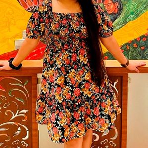 Floral Print Mini Dress