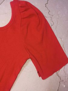 Puff Sleeves Rouge Top