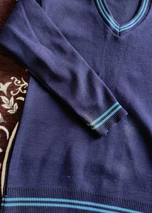 dark blue V-Neck Pullover Sweater (S-size)