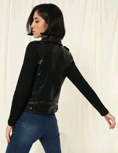 Sleek Black Faux Leather Vest