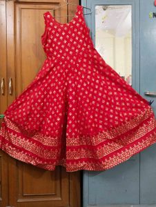 Red &amp; Gold Fit &amp; Flare Dress