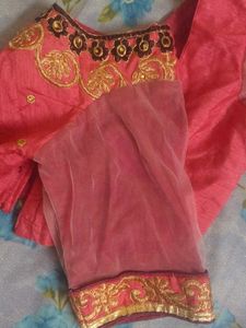 Embroidered Peach Blouse