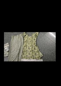 Floral Embroidered Alia Cut Cotton