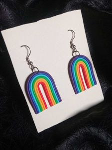 Rainbow Polymer Clay Earrings