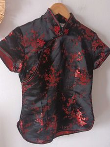 Chinese Mandarin Collar Silk Satin Top