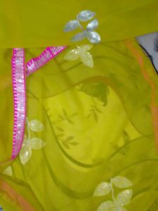 Elegant Chartreuse &amp; Greenish Saree