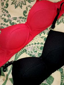 Red &amp; Black Bra Set