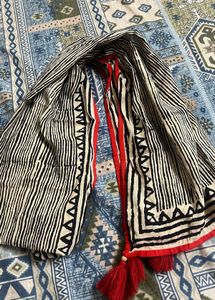 Striped Scarf with Tassels
