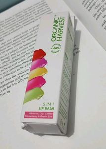 ORGANIC HARVEST 5 In 1 Lip Balm || Hibiscus,Lily, Coffee , Strawberry & Green Tea