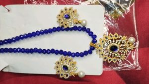 Blue Beaded Necklace Set
