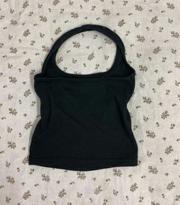 Black Halter Neck Tank Top