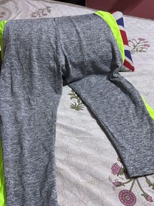 Gray Active Wear Capri For Running