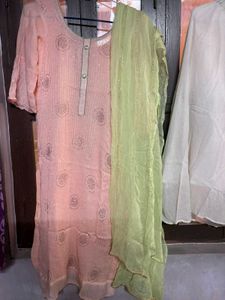 Peach sharara set
