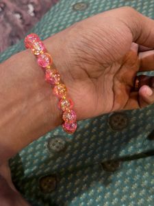 Pink &amp; Gold Beaded Bracelet