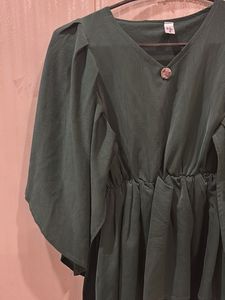Kaftaan Green Flutter Sleeve Top