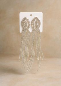 White And Silver Toned Contemporary Danglers