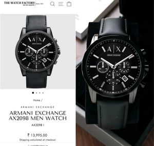 ARMANI EXCHANGE MENS BLACK WATCH # Model - AX2604