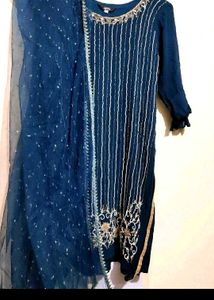 Sea🌊Blue Sharara Suit &amp; Dupatta For 34 Bust