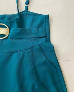Teal Jumpsuit with Belt Detail