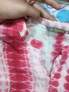 Pink Tie Dye Peasant Blouse