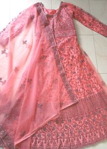 👗🌸 Pink Anarkali Long Dress 💥