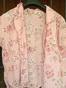 Floral Print Pink Blouse