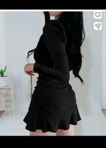 Little Black Ribbed Dress