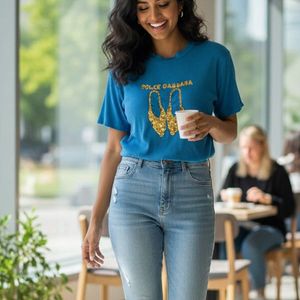 Dolce&Gabbana Blue Graphic Tee