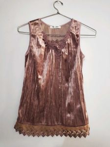 Velvet Lace Top with Embroidery