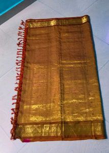Shinning Gold Colour Pure Kanchi Pattu Saree