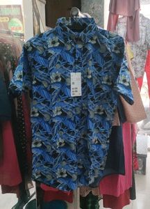 Blue Floral Print Shirt