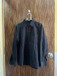 42/L Men Cotton Black Shirt