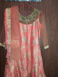 Orange gold festive Gown