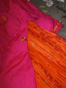 Pink &amp; Orange Ethnic Skirt