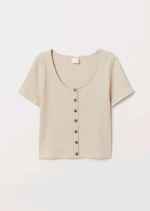 Beige Cropped Tee