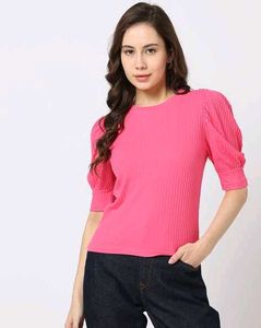 Pink Puff Sleeve Top