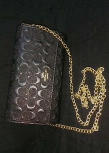 Coach Cross-body Bag In Authentic Black Color