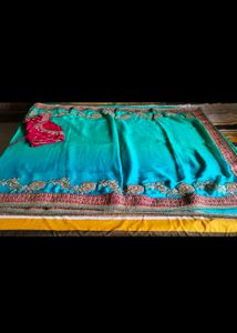 party wear sari with blouse