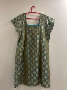 Brocket Silk Embroidered Kurta With Double Lining