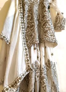 White & Gold Embroidered Outfit