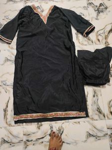 Black Kurti Pajama Set