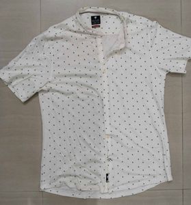 Netplay White Printed Shirt