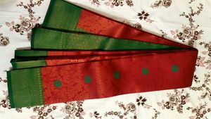 Elegant Red &amp; Green Saree