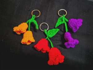 Crochet Flower Keychains
