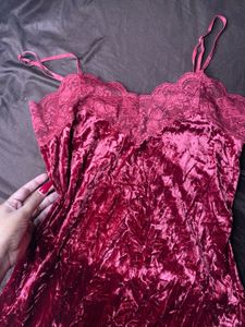 Velvet Lace Cami Dress