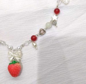 CUTESY STRAWBERRY HANDMADE NECKLACE