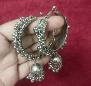 Oxidised Hoop Earrings