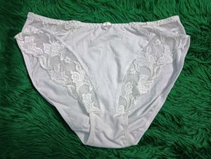 Lace Trimmed White Briefs🖤
