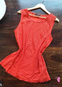 Coral Sleeveless Top