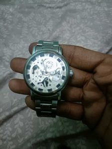 Silver Skeleton Watch